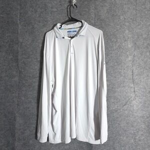 IBKUL Golf Polo Shirt Mens 2XL White Long Sleeve UPF 50+ Athletic Performance